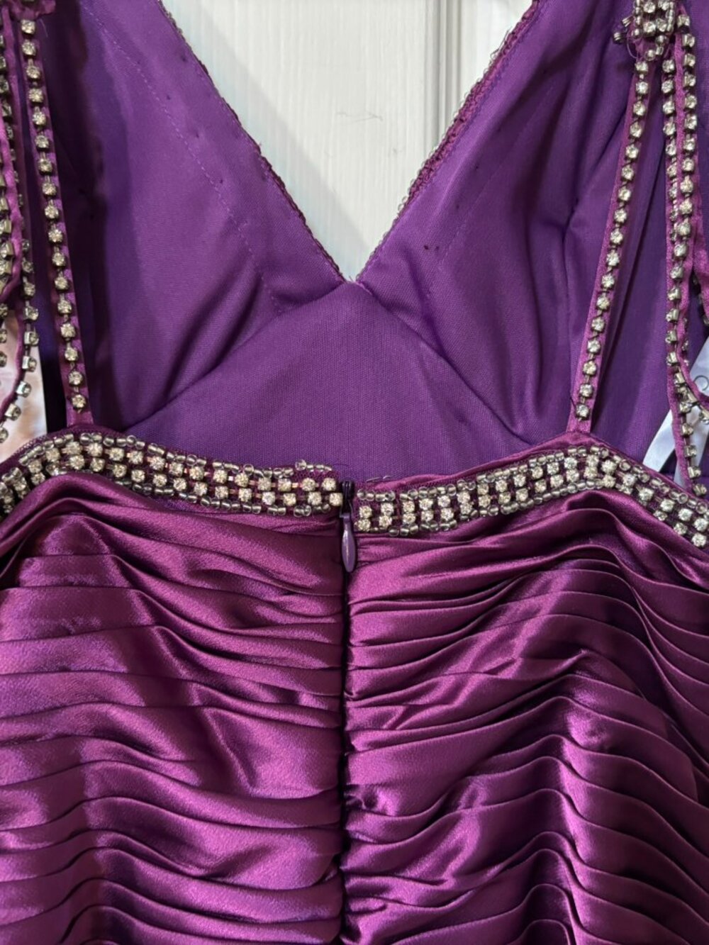 NWT Chicas Royal Purple Gown with Rhinestone and Bead Embellishments Size Small - Picture 7 of 14